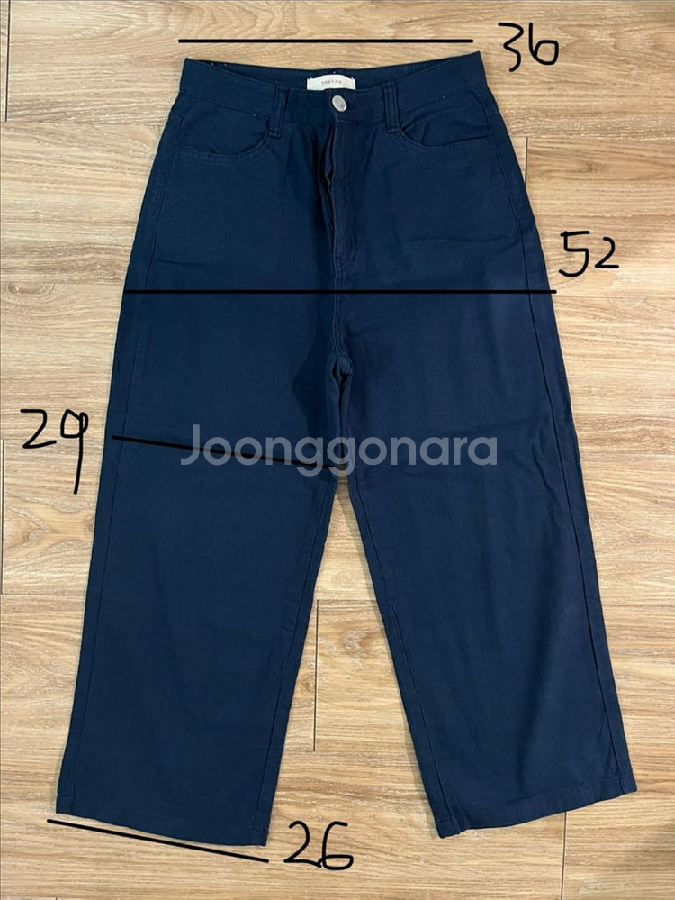 (반값택배무배)네이비 와이드 팬츠 여름 바지 라지 L--4