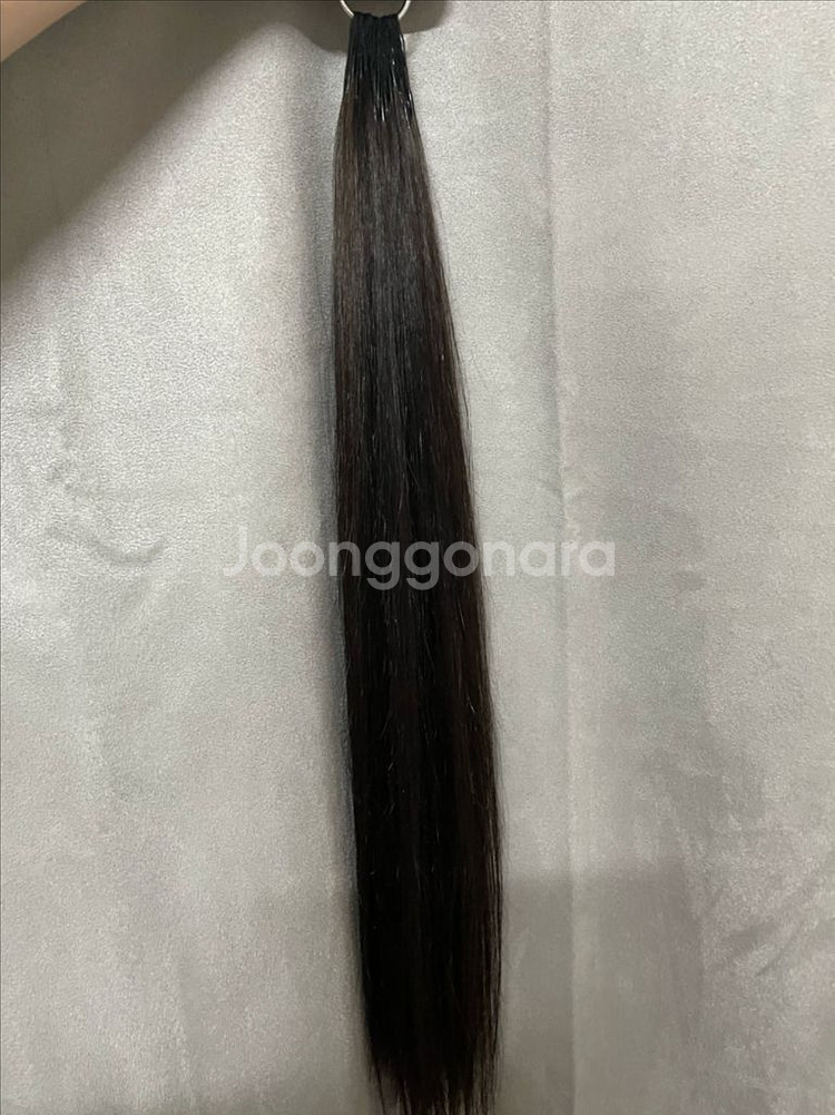 붙임머리 24인치 천연생모 자연갈색~검정--1
