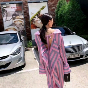스트라이프 셔츠 원피스 칙스라벨 엉넬 서쿠키 라플라