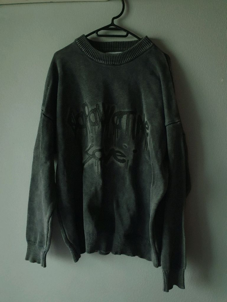 착샷* 오버핏 긴팔 라운드 니트 티셔츠)100--1