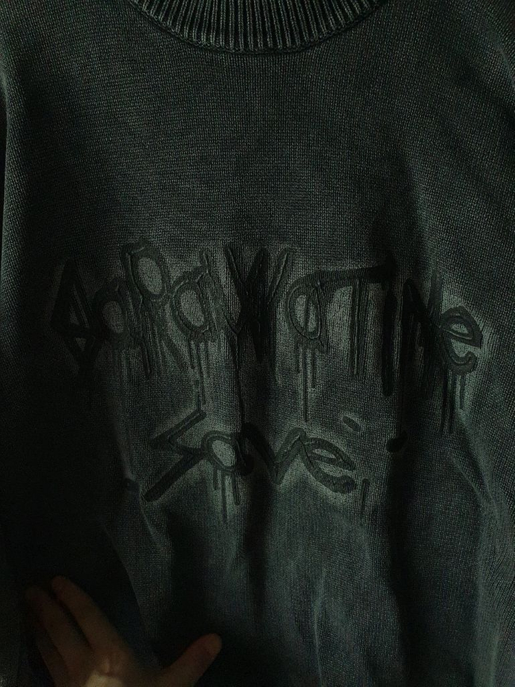 착샷* 오버핏 긴팔 라운드 니트 티셔츠)100--2