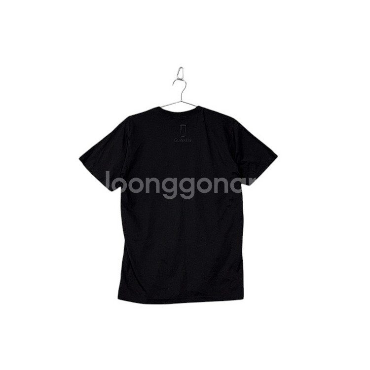 [기네스] 블랙 빈티지 프린팅 반팔티 L--3