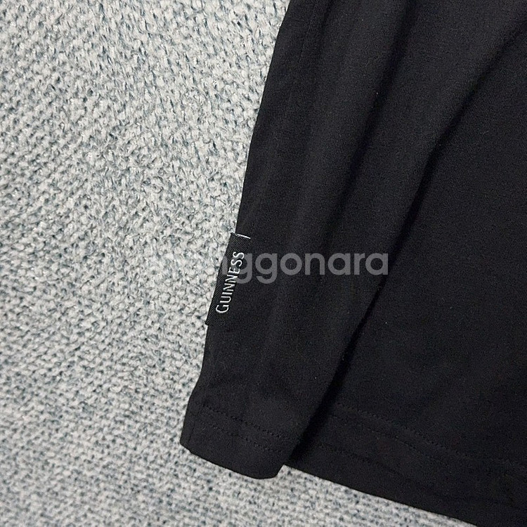 [기네스] 블랙 빈티지 프린팅 반팔티 L--6