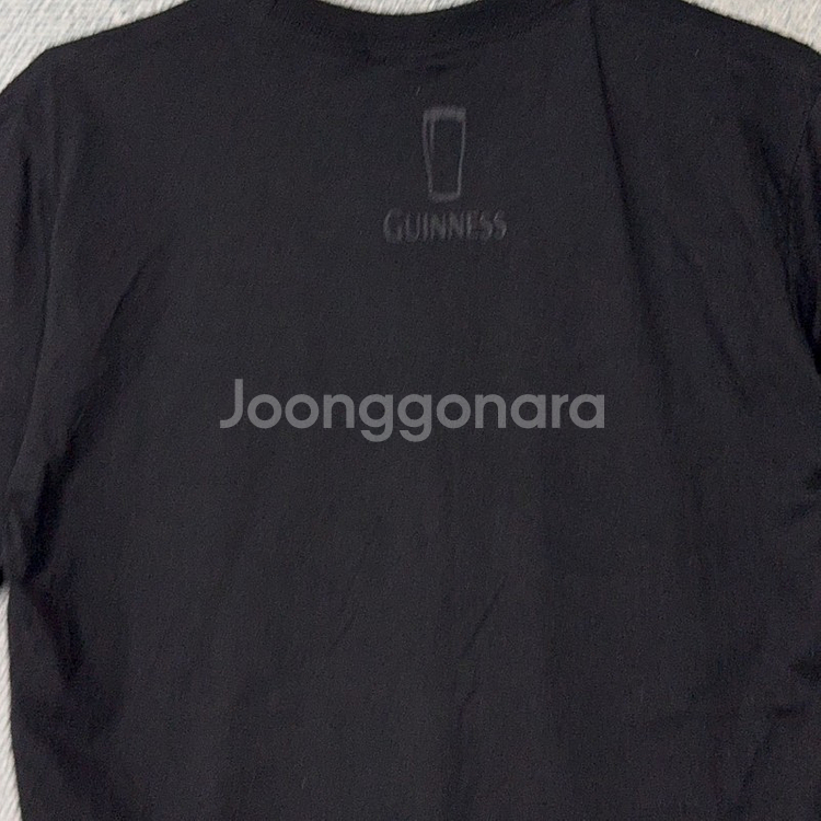 [기네스] 블랙 빈티지 프린팅 반팔티 L--1