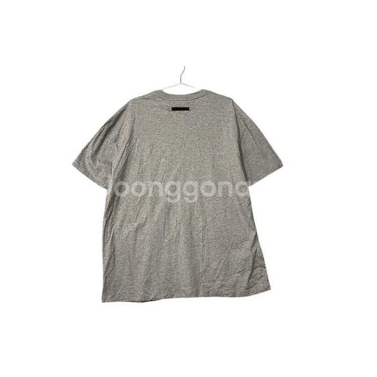 [피어오브갓] 에센셜 심플 로고 그레이 오버핏 반팔티--0