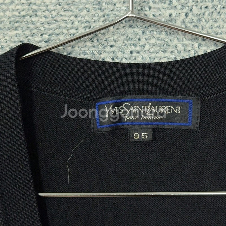 [입생로랑] 블랙 자수 로고 니트 베스트 조끼 95--4