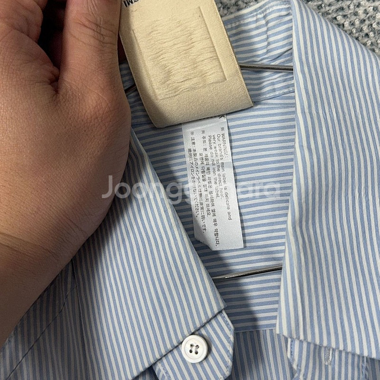 [우영미] 스트라이프 12년도 라이트 블루 셔츠 95--4
