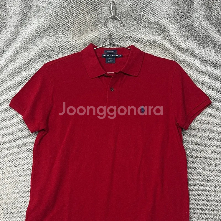 [폴로] 클래식핏 로고 레드 여성 반팔 카라티 M--2