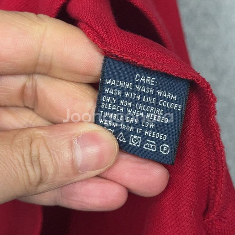 [폴로] 클래식핏 로고 레드 여성 반팔 카라티 M--4