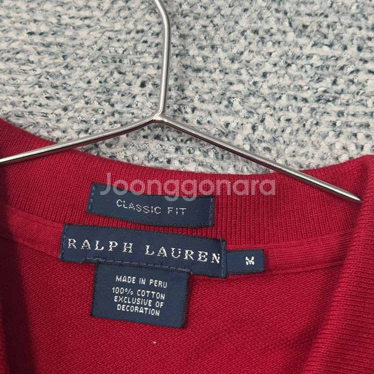[폴로] 클래식핏 로고 레드 여성 반팔 카라티 M--5