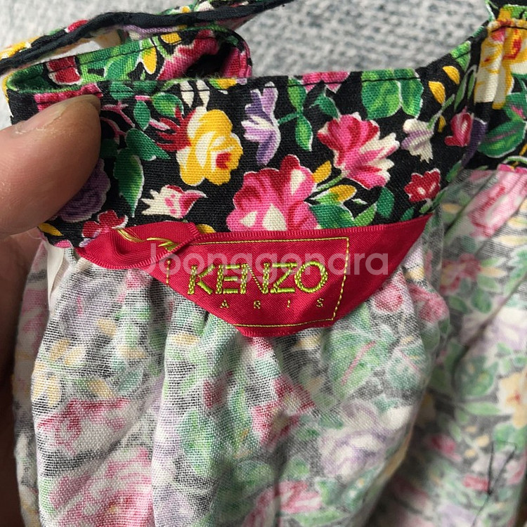 [겐조] 빈티지 플라워 패턴 앞치마 원피스--2