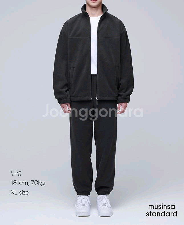 새제품 셋업L) 무탠다드 폴라 플리스 셋업 다크 그레이--0