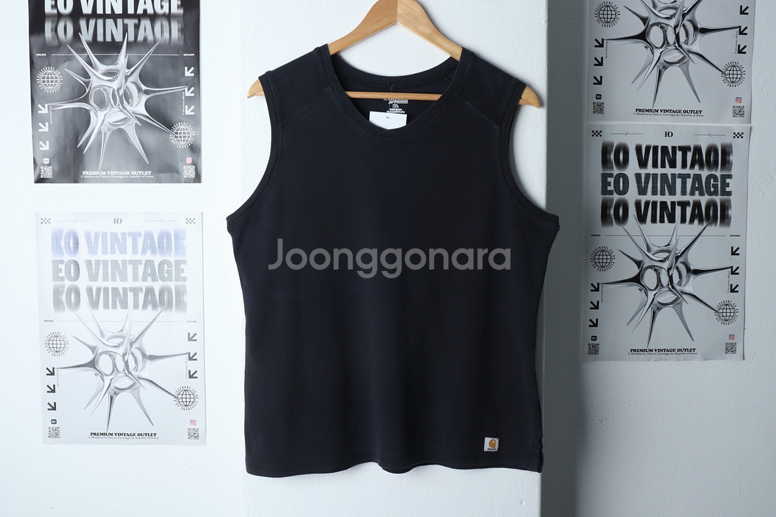(L-XL) 칼하트 반팔 티셔츠 민소매 블랙 올드스쿨--2