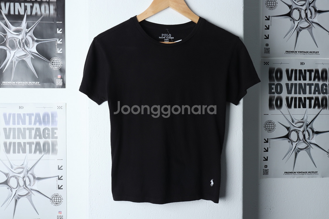 W(L-XL) 폴로 랄프로렌 반팔 티셔츠 블랙 포니--1