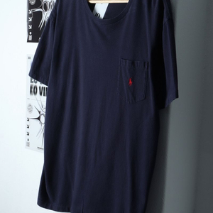 (L-XL) 폴로 랄프로렌 반팔 티셔츠 포켓 네이비