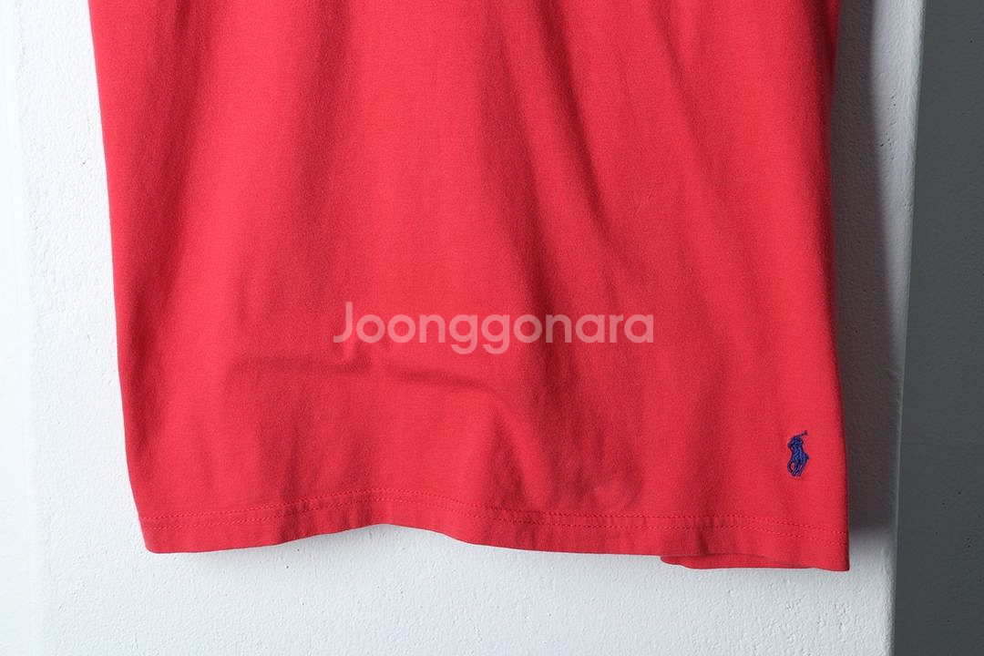 (M) 폴로 랄프로렌 반팔 티셔츠 브이넥 레드 포니--0