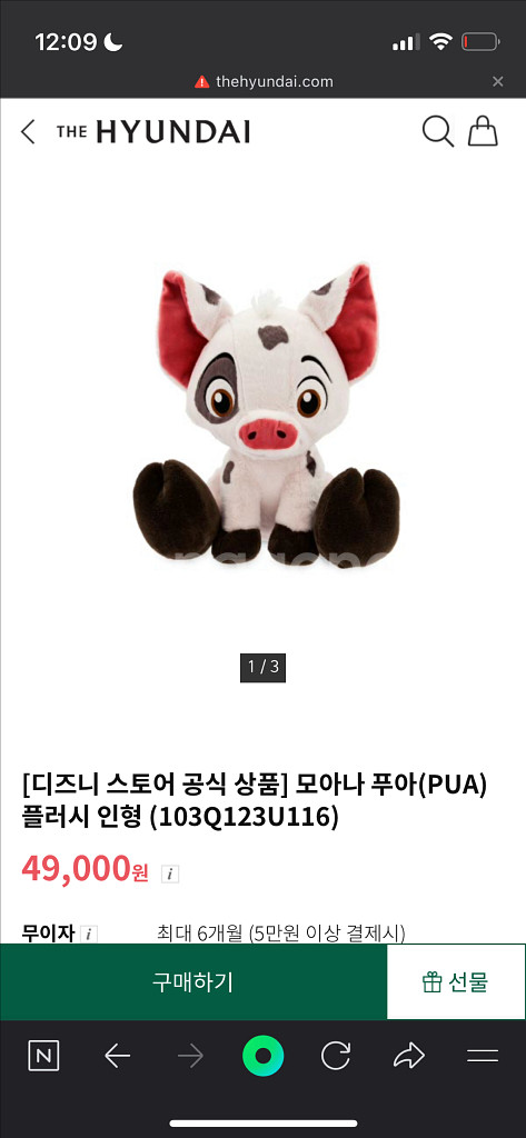 [정품] 디즈니 모아나 푸아 인형--2