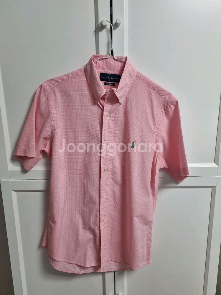 랠프로렌 핑크 반팔 셔츠 스몰 ralph lauren--0