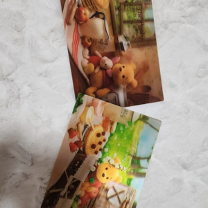 디즈니 푸 엽서 홀로그램 빈티지 고전