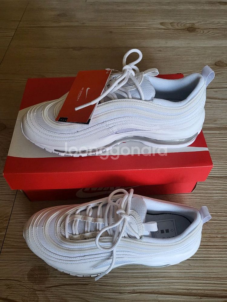 (새상품)나이키 에어맥스97(GS) 트리플 화이트--1