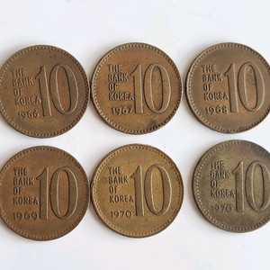 옛날동전, 초년도부터 6점 일괄(1966~1970년)