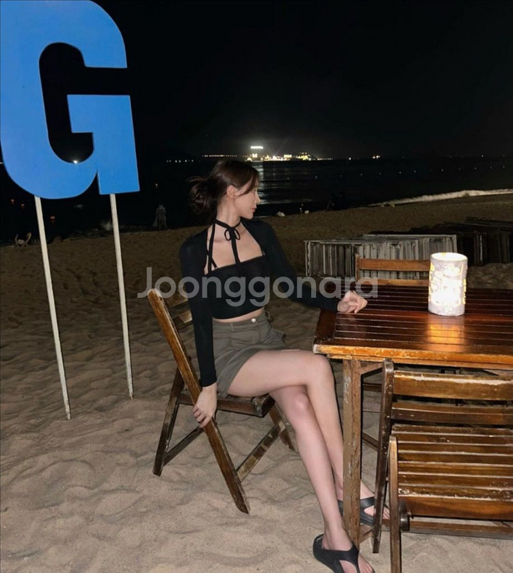 민소매 가디건 카고 스커트--1