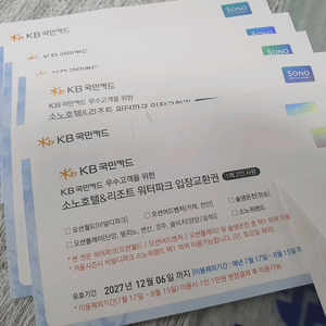 소노호텔&리조트 워터파크 입장 교환권
