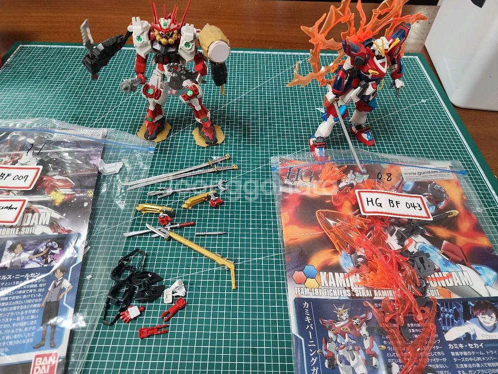 HG BF 가조립 2종, BF 커스텀 파츠 1종--0