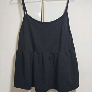 폴리 스판 프릴 뷔스티에 블랙 F 새상품