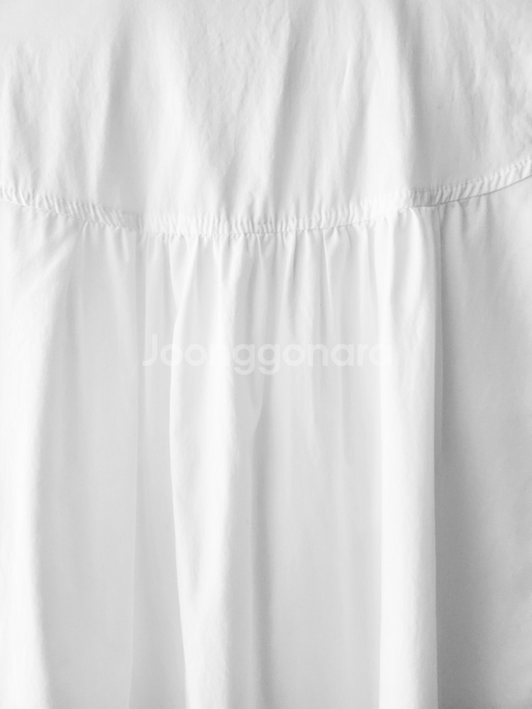 롱 셔링 블라우스 미듐~한번입음--1