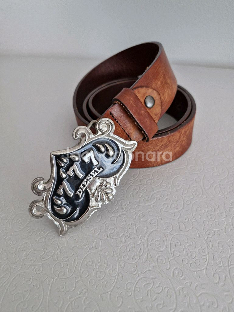 DIESEL 통가죽벨트 정품--9