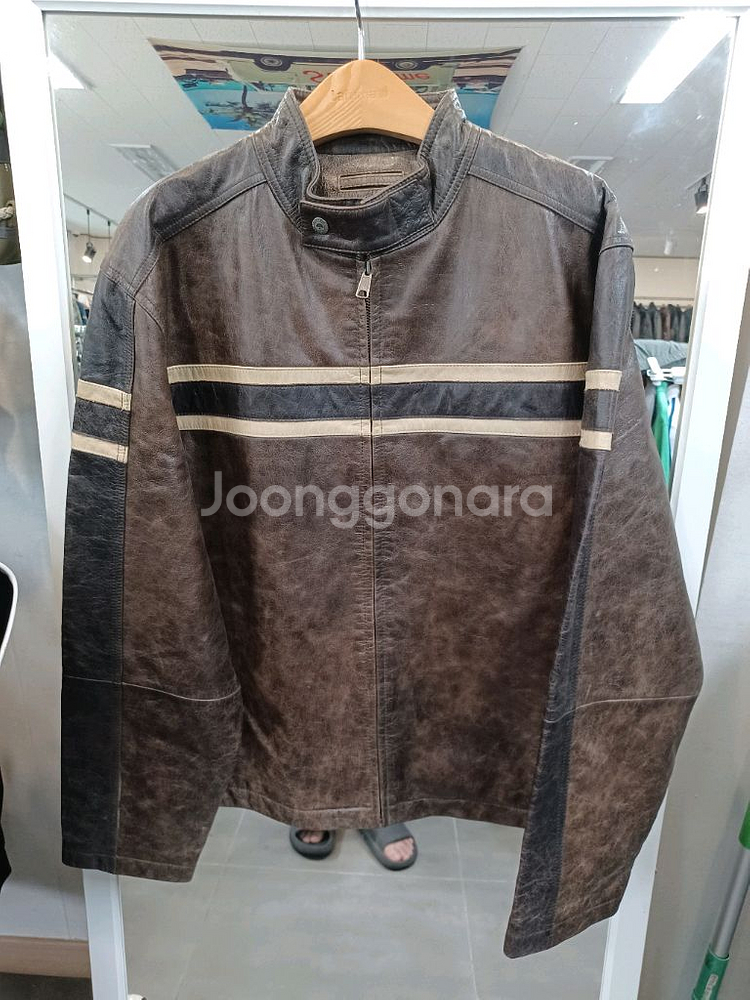 라운드트리 앤 요크 리얼레더 라이더 가죽 자켓 L xl--7