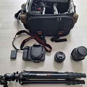 캐논 50d 렌즈 2개 가방 삼각대 세트 30만