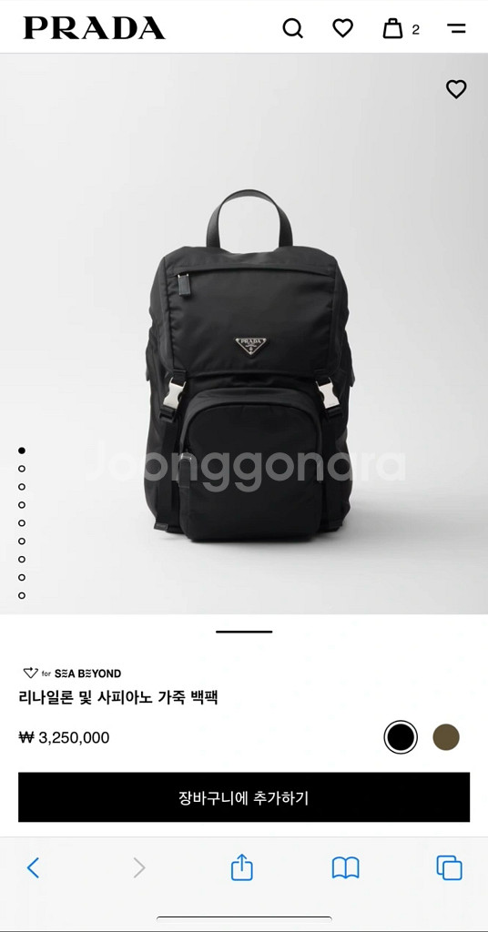 프라다 리나일론 백팩--0