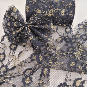 망사리본 블랙 100미리 골드꽃무늬 10마 일괄