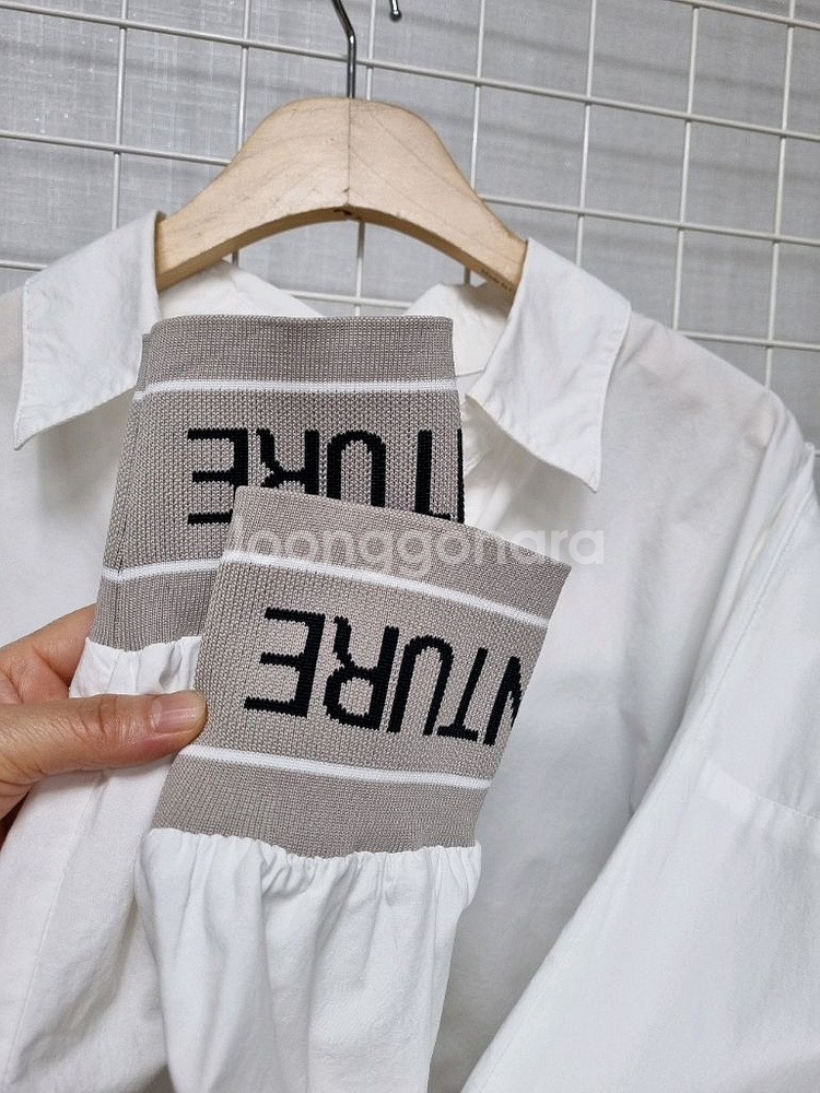 (택포) VOV 보브 레터링 오버핏 남방 블라우스--8