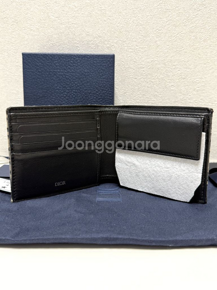 (풀구성)디올 오블리크 자카드 컴팩트 코인 반지갑--5
