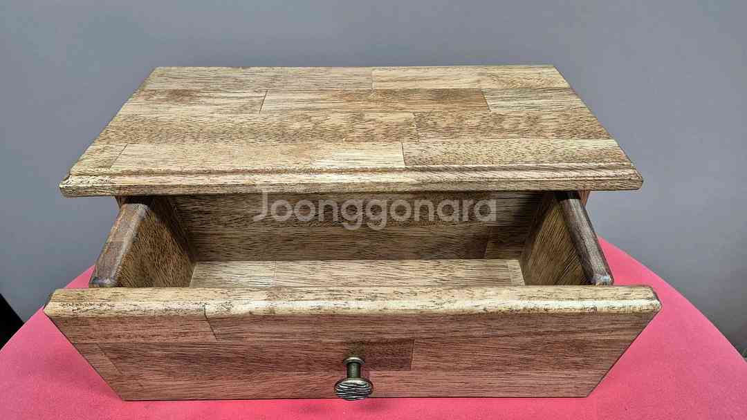 고무나무 원목(집성목)으로 직접 제작한 보석함--2