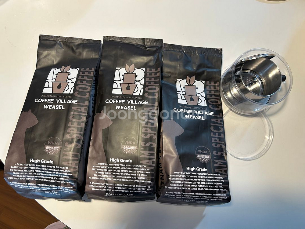 커피빌리지 위즐커피 200g 3봉, 핀세트--0