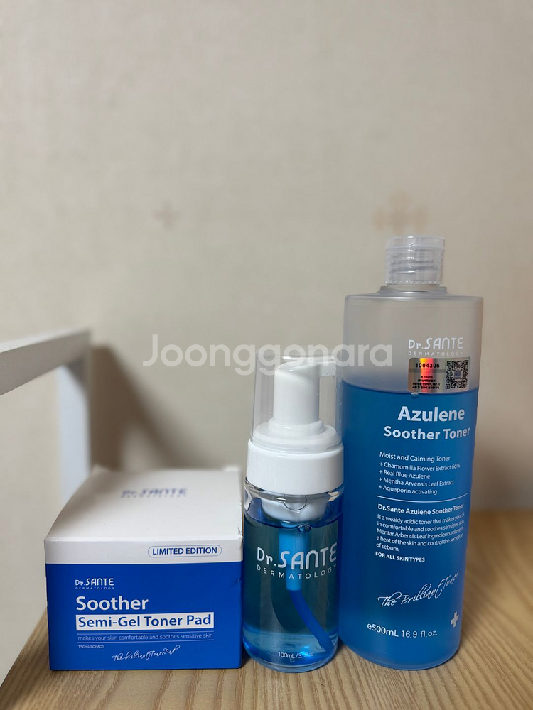 상떼아줄렌 수더 토너 500ml+토너패드80매+버블공병--0