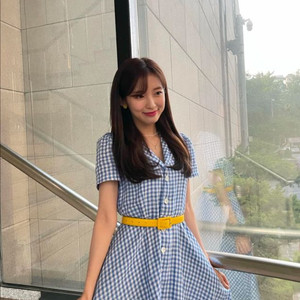 폴로랄프로렌 깅엄 체크 원피스 여성 반팔 카라 드레스