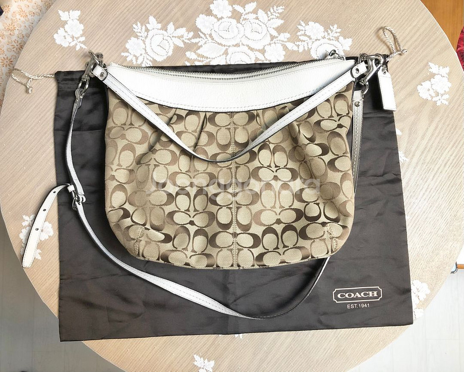 정품ㅡ코치 시그니처 크로스,숄더,토트백/천연가죽배색--0