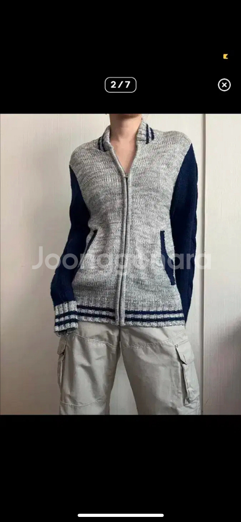 빈티지 니트 블루종--1