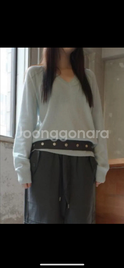 에프터먼데이 래글런 브이 울 니트--0