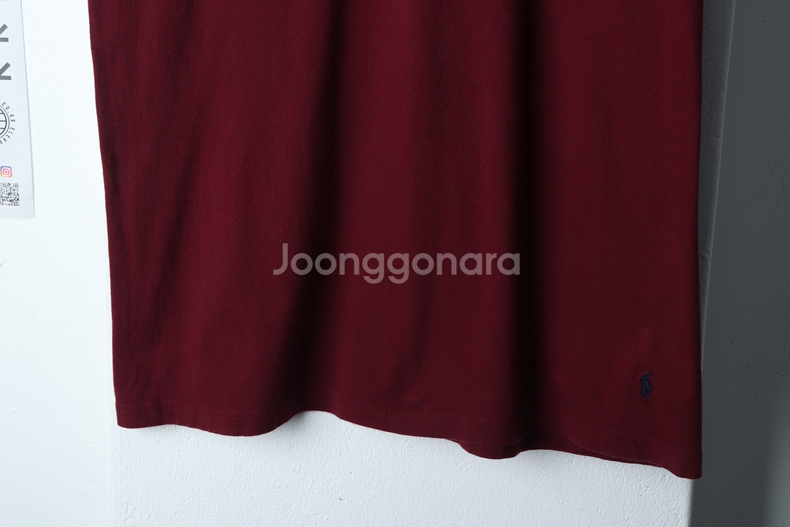 (L-XL) 폴로 랄프로렌 반팔 티셔츠 버건디 포니--0