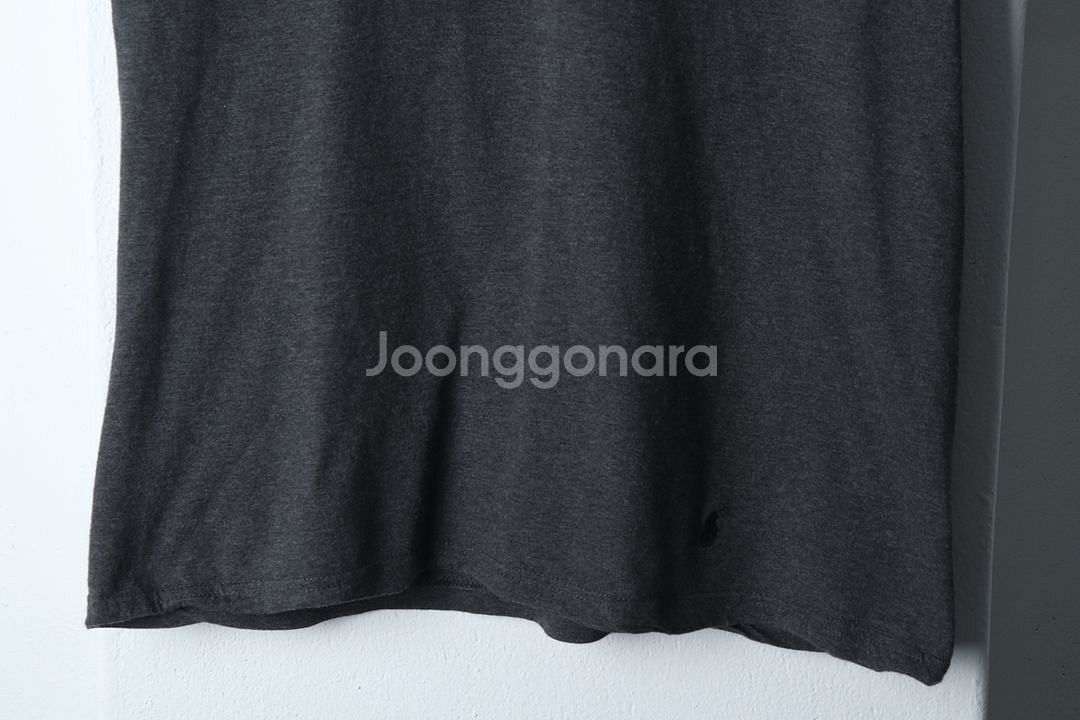 (M-L) 폴로 랄프로렌 반팔 티셔츠 브이넥 그레이--2
