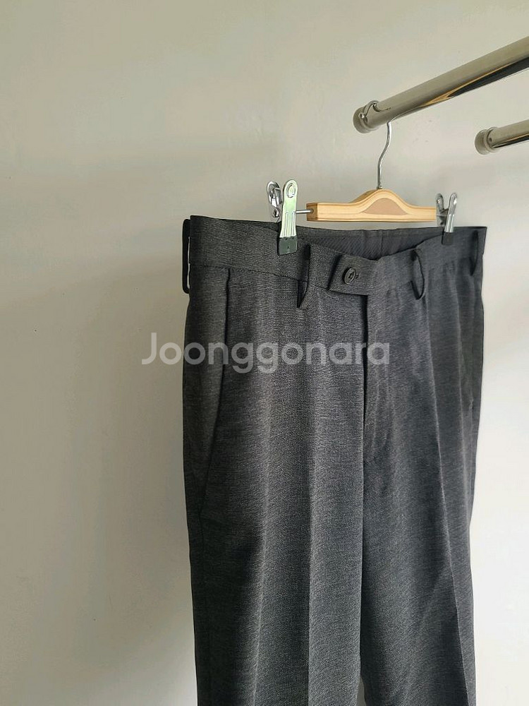 남성 유니클로 봄여름 정장바지 폴리에스터 팬츠 차콜--3