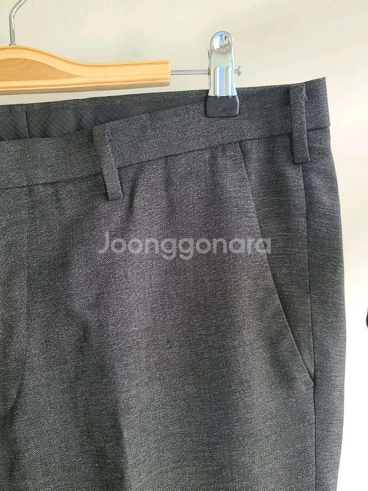 남성 유니클로 봄여름 정장바지 폴리에스터 팬츠 차콜--4