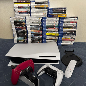 PS5 + 게임 CD 100개 + 패드x2