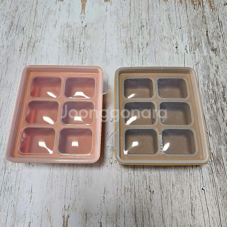 모윰 이유식 6구 큐브 테라코타색, 연한갈색--1